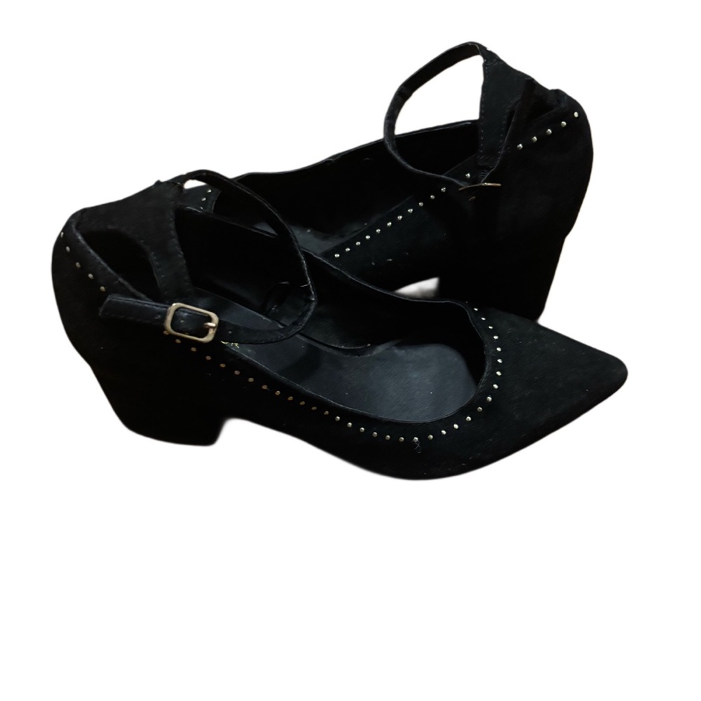 Ann Taylor Black Heeled Shoes with Stud Accents